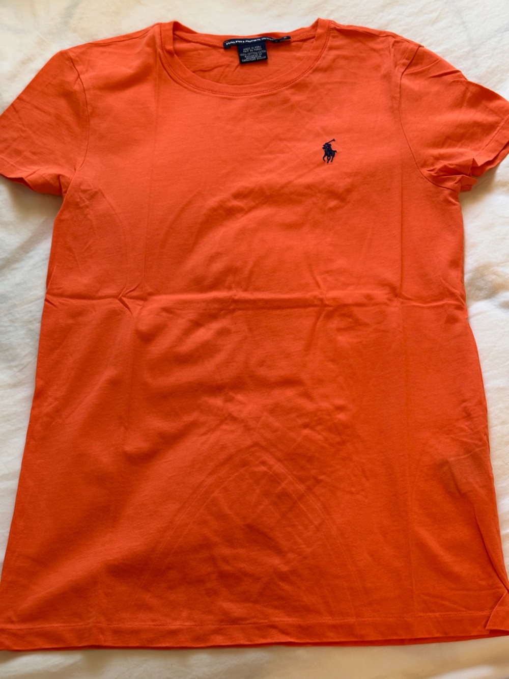Polo Ralph Lauren Cotton Tshirt - Orange and Blue - S